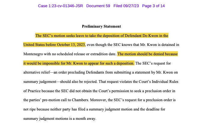 Do Kwon says the SEC's extradition request is impossible