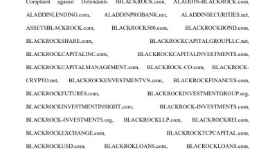 BlackRock is seeking to crack down on 44 copycat websites, some of which are related to cryptocurrencies