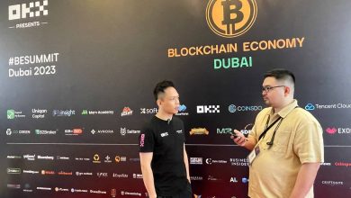 Lai and Ezra Riguera of Cointelegraph at the Blockchain Economy Summit in Dubai
